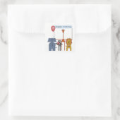Jungle Animals Geburtstagsparty Square Sticker (Tasche)