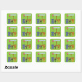 Jungle Animals Geburtstagsparty Square Sticker (Blatt)