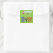 Jungle Animals Geburtstagsparty Square Sticker (Tasche)