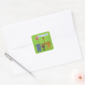 Jungle Animals Geburtstagsparty Square Sticker (Umschlag)