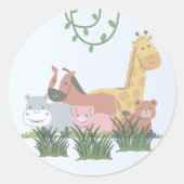 Jungle Animals Gender Reveal Sticker (Vorderseite)