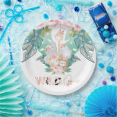 Jungle Animals Girl Birthday Wild One Pappteller (Party)