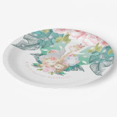 Jungle Animals Girl Geburtstag Custom Pappteller (Schrägansicht)