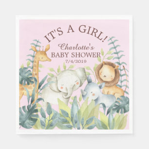 Jungle Animals Girls Babyduschpapier Napkins Serviette