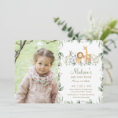 Jungle Animals Greenera Geburtstag Boy Girl Foto Einladung (Stehend Vorderseite)