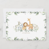 Jungle Animals Greenera Geburtstag Boy Girl Foto Einladung (Rückseite)