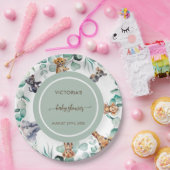 Jungle Animals Greeneral Neutral Baby Dusche Pappteller (Party)