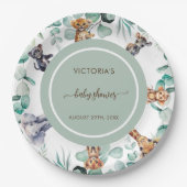 Jungle Animals Greeneral Neutral Baby Dusche Pappteller (Vorderseite)