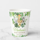 Jungle Animals Greenerity Baby Shower Geburtstag Pappbecher (Vorderseite)