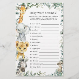 Jungle Animals Greenerity Baby Word Scramble Game