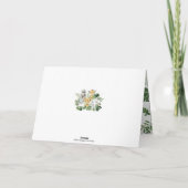 Jungle Animals Greenery 1. Geburtstagsdusche Dankeskarte (Rückseite)
