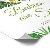 Jungle Animals Greenery Babies sind süße Leckerei Poster (Ecke)