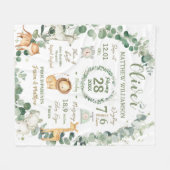 Jungle Animals Greenery Baby Birth Print Stats Fleecedecke (Vorderseite (Horizontal))