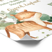 Jungle Animals Greenery Baby Birth Print Stats Poster (Ecke)