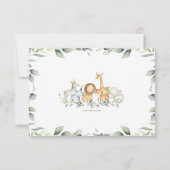 Jungle Animals Greenery New Baby Boy Foto Birth Ankündigung (Rückseite)