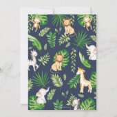 Jungle Animals Greenery Safari 1. Geburtstag Party Einladung (Rückseite)