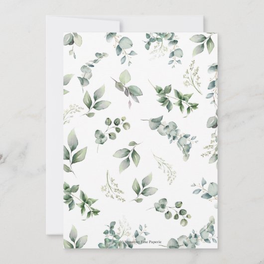 Jungle Animals Greenery Safari Baby Shower Einladung (Rückseite)