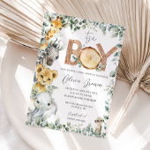 Jungle Animals Greenery Safari Baby Shower Einladung