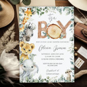 Jungle Animals Greenery Safari Baby Shower Einladung