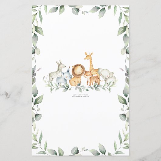 Jungle Animals Grünpflanzen Wünsche für Baby Game (Rückseite)