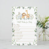 Jungle Animals Gute Wünsche für Baby Dusche Spiel (Stehend Vorderseite)