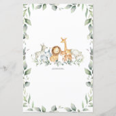 Jungle Animals Gute Wünsche für Baby Dusche Spiel (Rückseite)