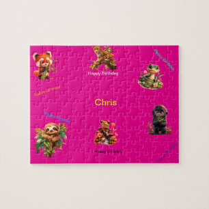 Jungle Animals "Happy Birthday" Puzzle