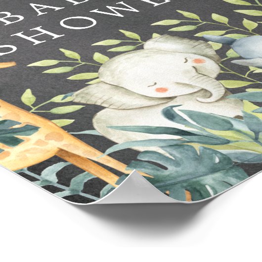 Jungle Animals Kinderdusche Begrüßungszeichen Poster (Ecke)