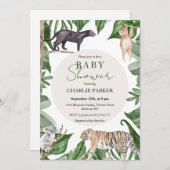 Jungle Animals Kinderdusche Einladung (Vorne/Hinten)