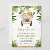 Jungle Animals Kinderdusche Einladung (Vorderseite)