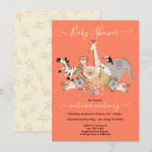 Jungle Animals Kinderdusche Einladung (Vorne/Hinten)