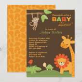 Jungle Animals Kinderdusche Einladung (Vorne/Hinten)