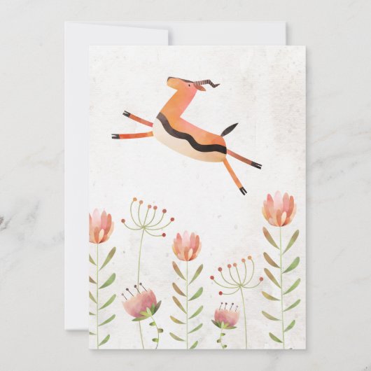 Jungle Animals Kinderdusche Einladung (Rückseite)