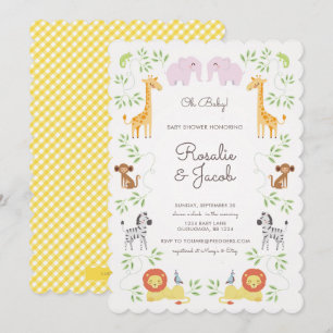 Jungle Animals Kinderdusche Einladung