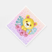 Jungle Animals Leopard Floral Baby Dusche Serviette (Ecke)