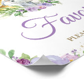 Jungle Animals Lila Floral Baby Dusche Gefallen Poster (Ecke)