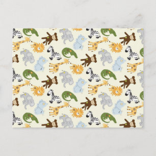 Jungle Animals Muster Postkarte
