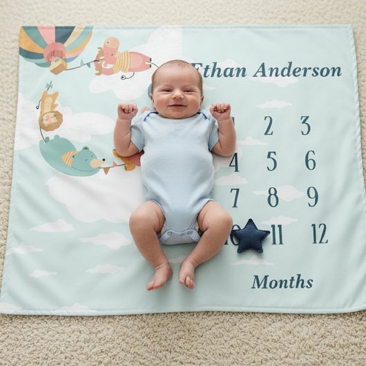 Jungle Animals Neutral Baby Blanket Wandteppich