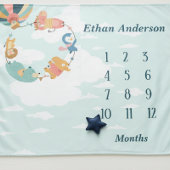 Jungle Animals Neutral Baby Blanket Wandteppich