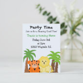 Jungle Animals Party Einladung (Stehend Vorderseite)