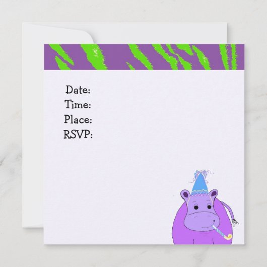 Jungle Animals Party Einladung (Rückseite)