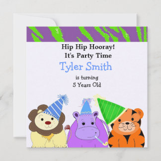 Jungle Animals Party Einladung