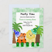 Jungle Animals Party Einladung (Vorne/Hinten)