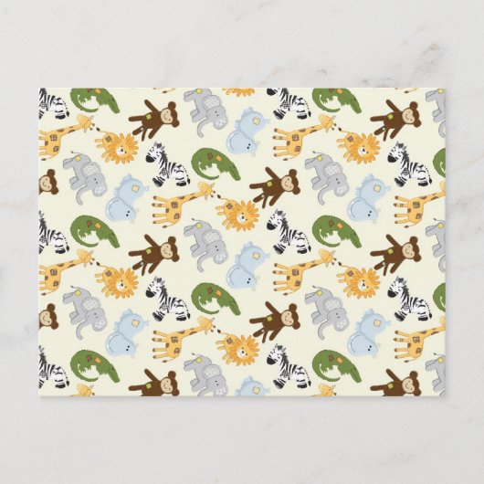 Jungle Animals Pattern Postkarte (Vorderseite)
