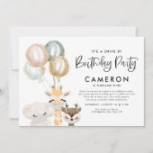 Jungle Animals Quarantäne Drive by Birthday Party Einladung (Vorderseite)