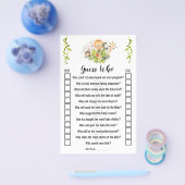 Jungle Animals raten, wer Baby Duschkarte hat Flyer (Einzeln)