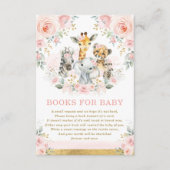 Jungle Animals Rosa Blush Floral Books for Baby Begleitkarte (Vorderseite)