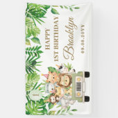 Jungle Animals Safari Auto Adventure Party Hinterg Banner (Vertikal)
