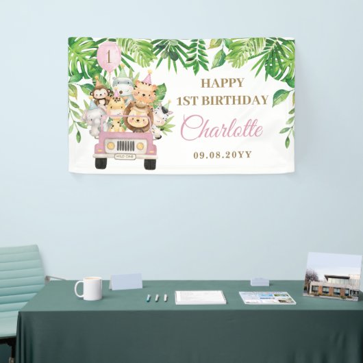 Jungle Animals Safari Auto Adventure Party Hinterg Banner (Messeveranstaltung)