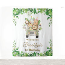 Jungle Animals Safari Auto Adventure Party Hinterg